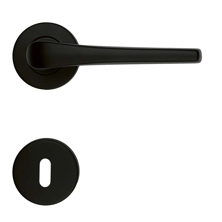 Deurklink pro Sipora zwart R+E 12.8 cm