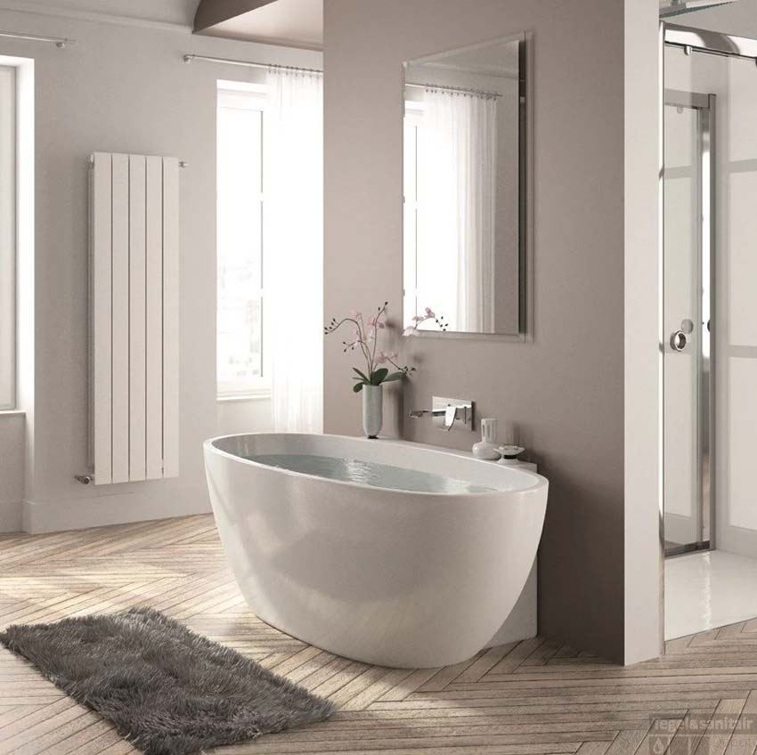 Baignoire îlot Agata blanc brillant ovale 165x80cm Baignoire îlot Agata blanc brillant ovale 165x80cm