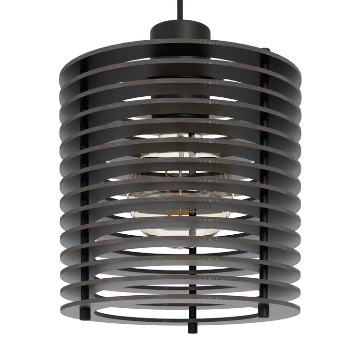 Lampe suspendue Aivo 3xE27 L88CM noir/bois