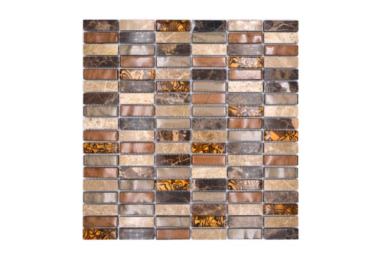 Mosaïque Crystal+ beige/brun brillant 29,8x30,4cm