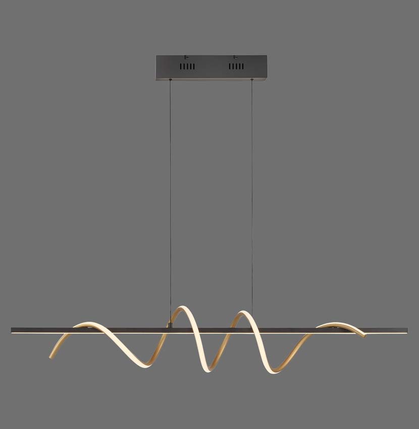 Hanglamp Easy Lift - Zwart/goud - 121cm - Dimbaar - 1x36W - 3000K