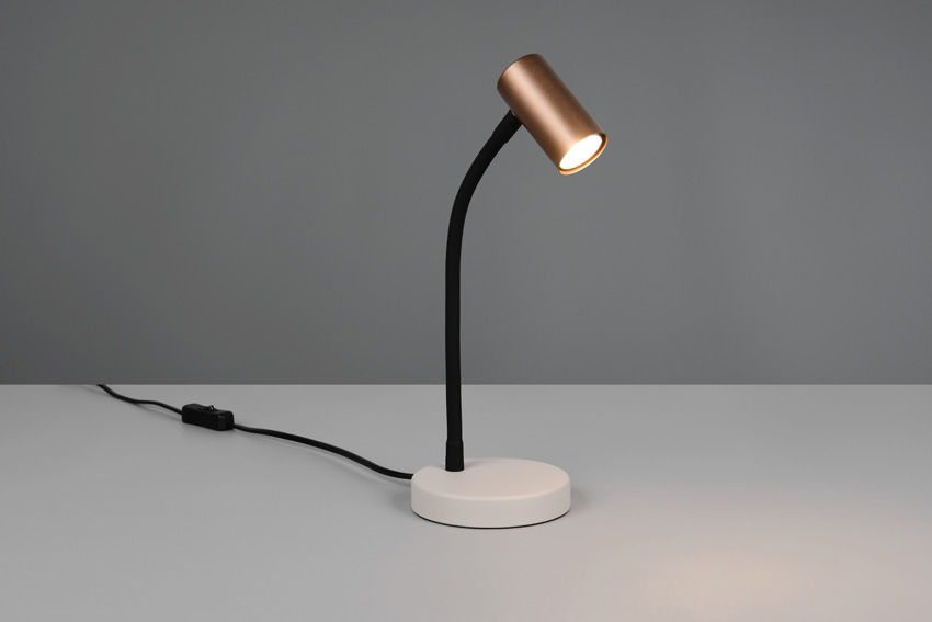 Lampe de table - beige/café - 15x13x38cm - dimmable - GU10 MR11 - 1x5W