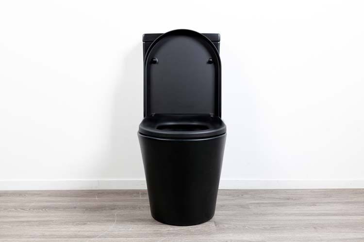 Staand toilet Zeke rimless mat zwart inclusief WC-bril