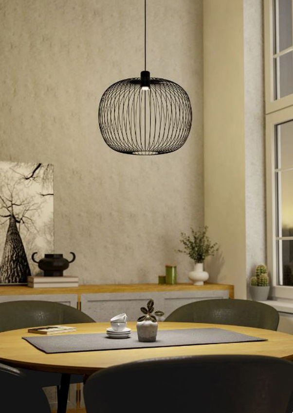 Hanglamp - zwart - Ø45xH110cm - dimbaar - E27 - 1x40W