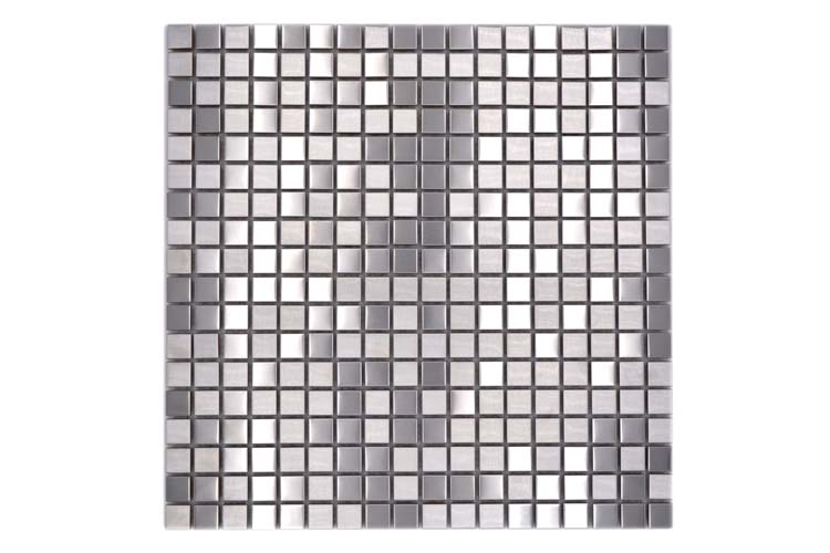 Mozaïek rechthoek zilver mat 30x30cm