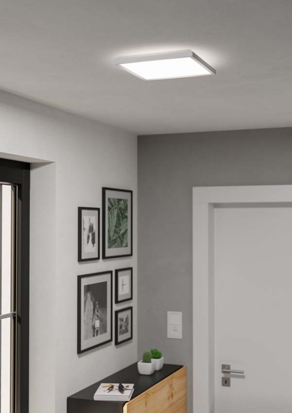 Plafonnier - Blanc - 29x29cm - Dimmable - LED - 1x14W - 2700-6500K - télécommande