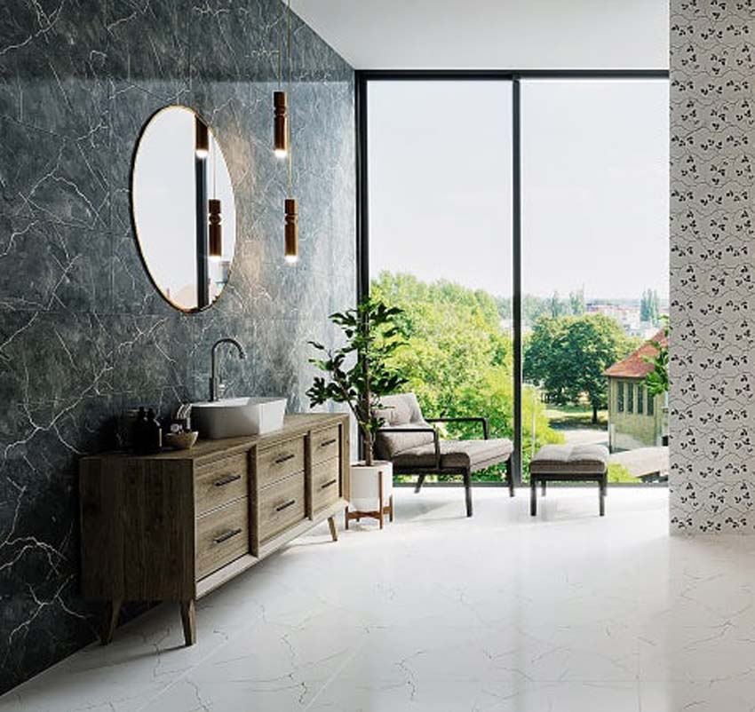 Carrelage mural Apollo noir 30 x 60 cm