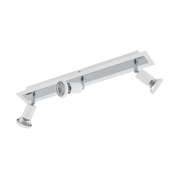 Opbouwspot LED - GU10 - 3x5W - Wit/chroom