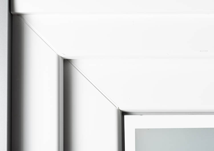 Porte extérieure pvc blanche/blanche mat 3 lignes claires D SUR MESURE Porte extérieure pvc blanche/blanche mat 3 lignes claires D SUR MESURE