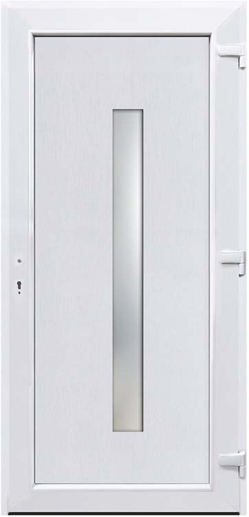 Buitendeur pvc zwart/wit vert ruit geen rand L MW