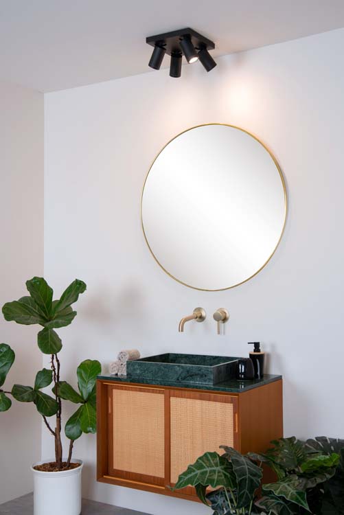 Plafondlamp - zwart - 4xGU10 - 5W - IP44