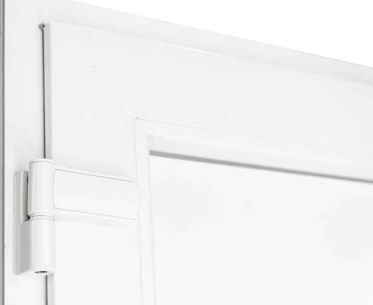 Buitendeur dubbel vlak paneel PVC antraciet/wit linkstrekkend op maat