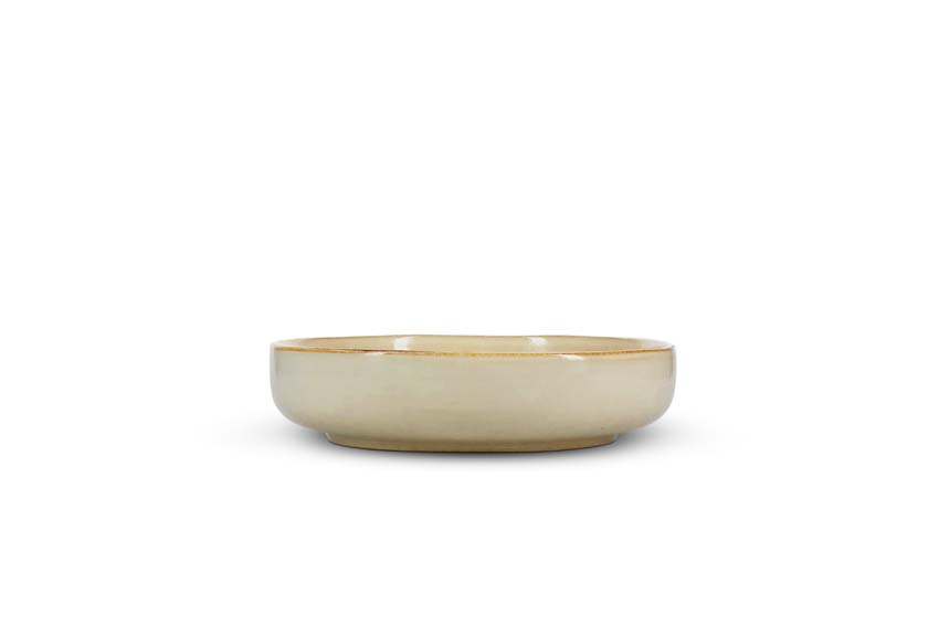 Plat de service Salt & Pepper Meridian en faïence beige Ø28x7cm