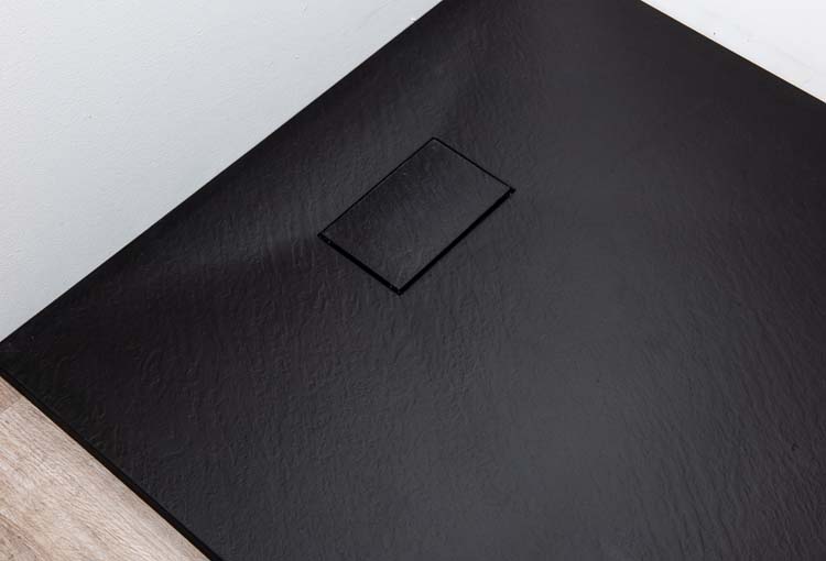 Receveur de douche Moby SMC noir aspect ardoise 90x90cm