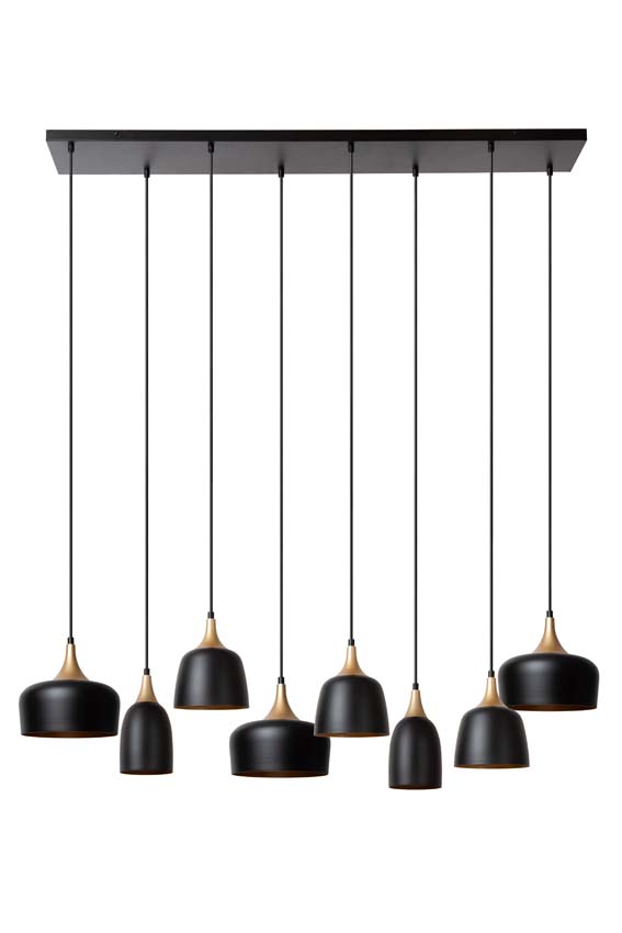 Hanglamp - 8xE14 - Zwart