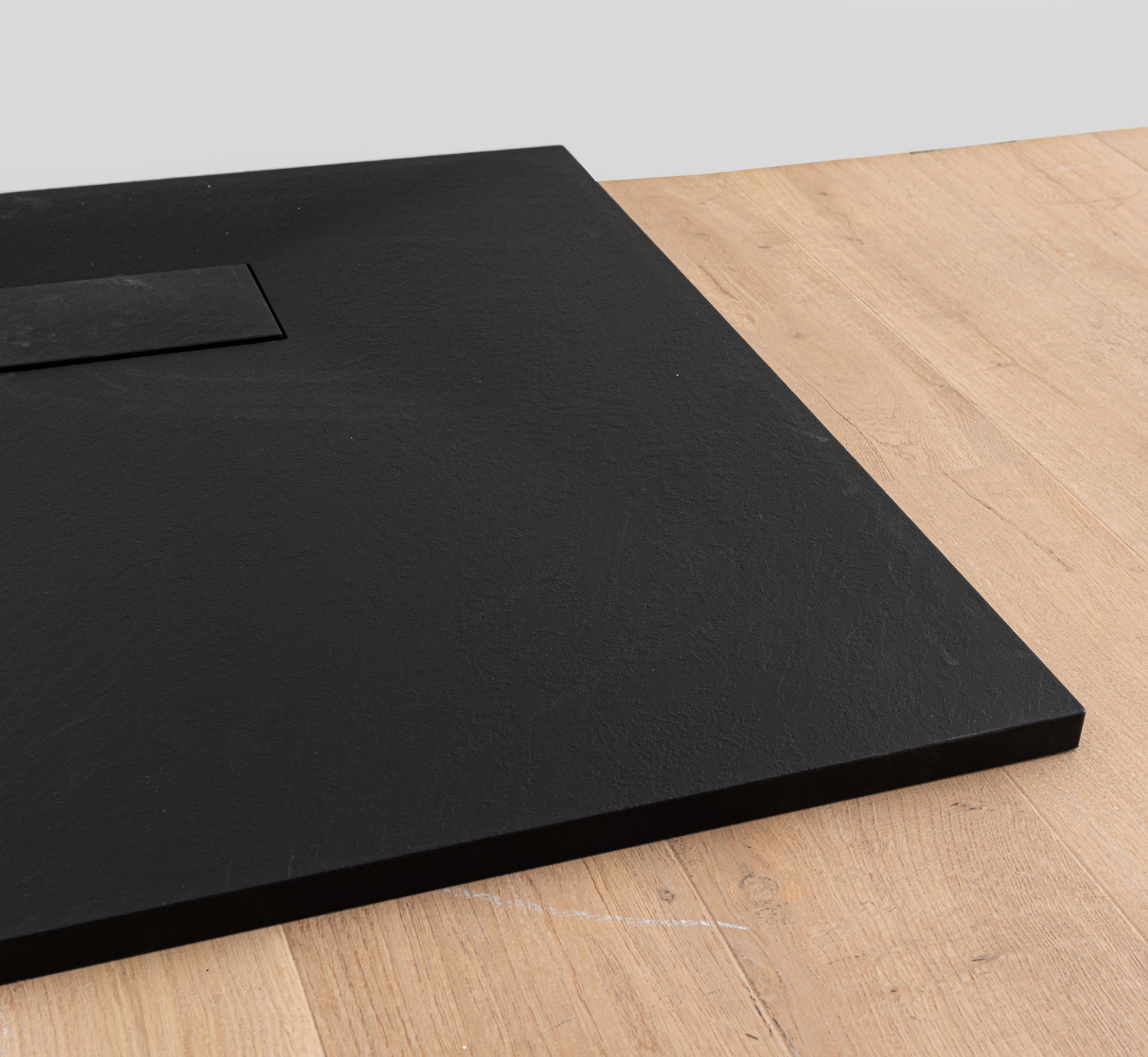 Douchebak Moby SMC mat zwart leisteenlook 80x80cm