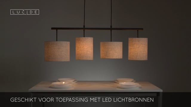 Lucide MAYA - Hanglamp - 4xE27 - Beige Lucide MAYA - Hanglamp - 4xE27 - Beige