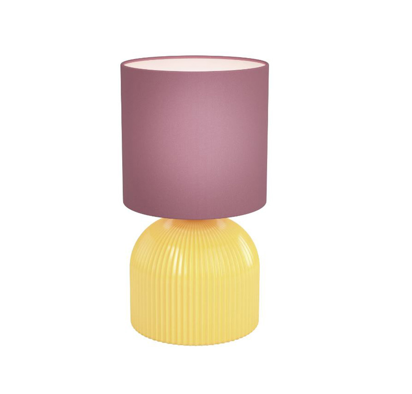 Lampe de table - bordeaux/jaune - Ø14x25,5cm - dimmable - E27 - 1x40W
