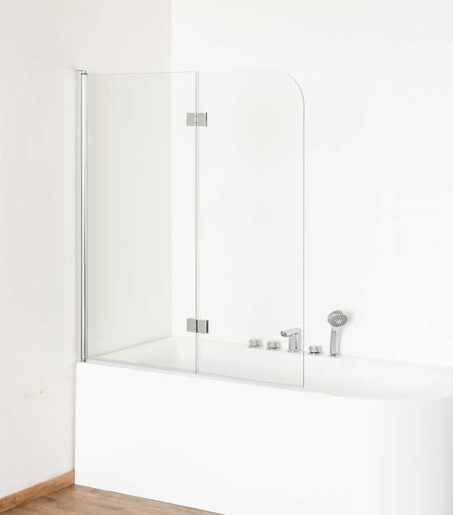 Badwand Asher chroom links/rechts 120x130cm