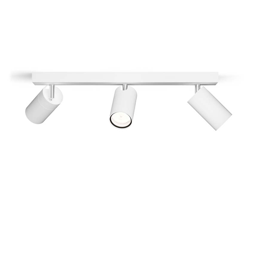 Spot plafond salle de bains blanc 3 spots ronde IP44