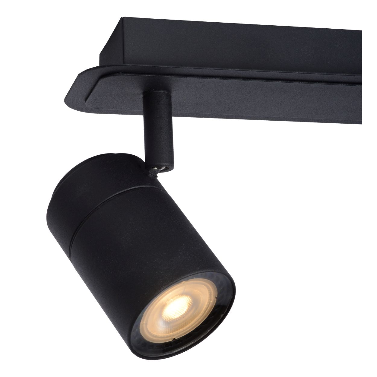 Plafondlamp badkamer - zwart - dimbaar - GU10 - 3x5W - 3000K - IP44