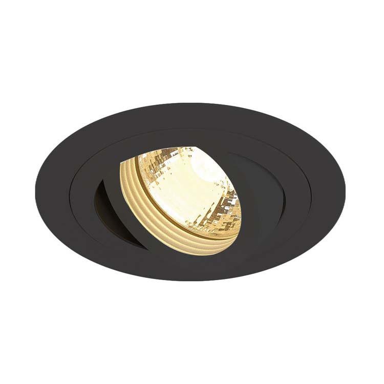 Spot à encastrer rond noir GU10/GU5.3 IP20 tournable