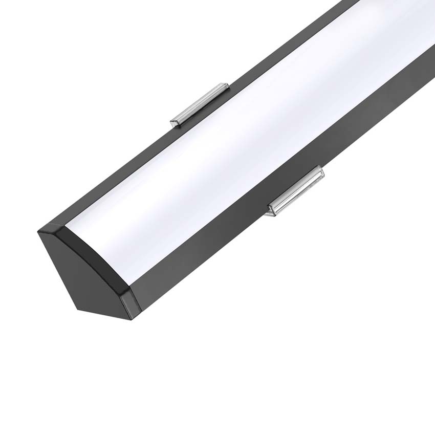 Hoekprofiel voor LED-strip aluminium zwart 2 meter