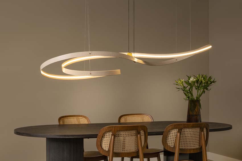 Lucide Premium Slalom - Suspension - LED dimmable - CCT - 1x80W 2200K/4000K - Beige