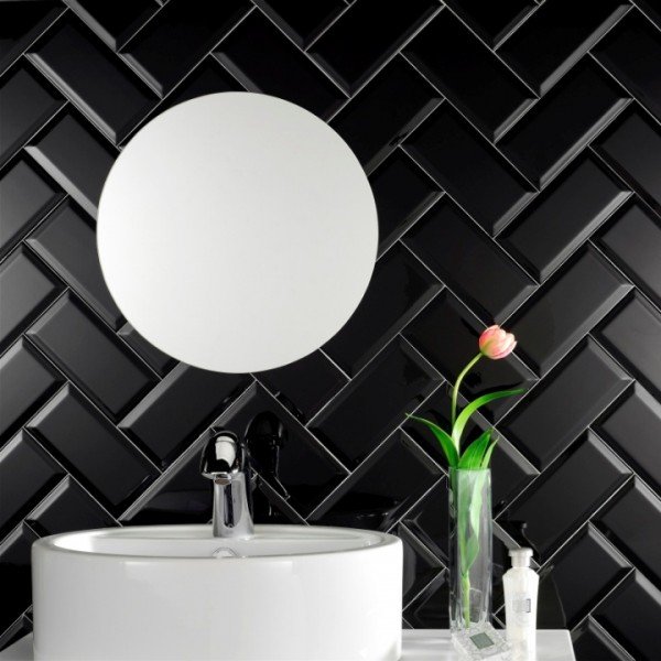 Wandtegel Metro mat zwart 7,5x15cm