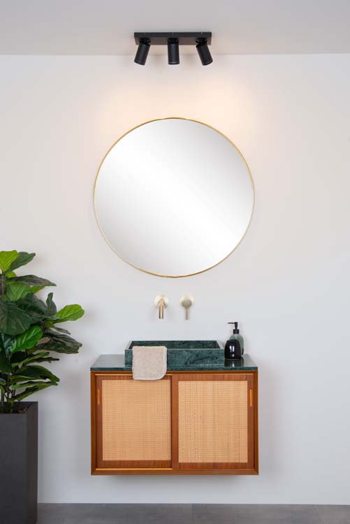 Plafonnier - noir - 3xGU10 - 5W - IP44