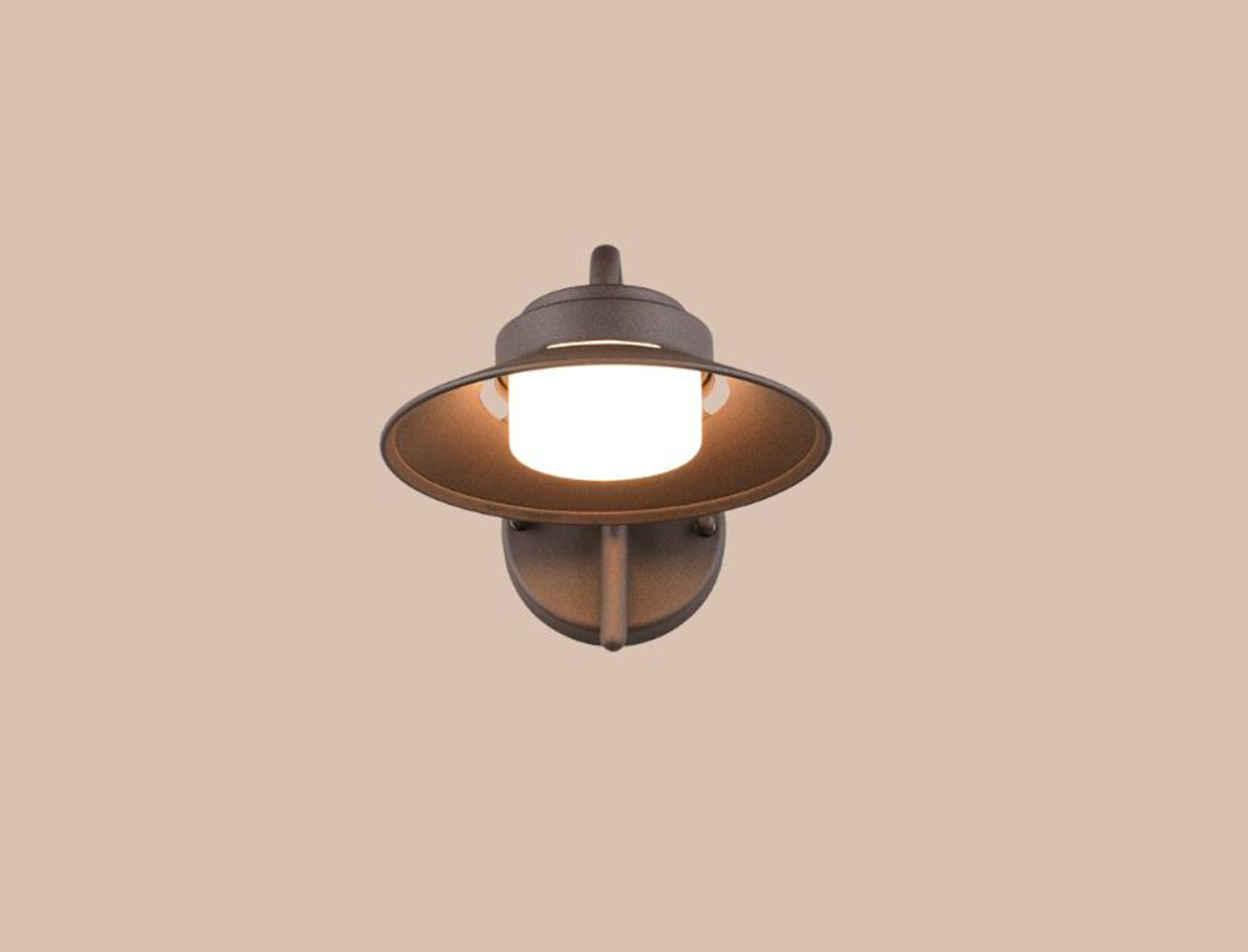 Applique murale - couleur rouille - Ø20x26cm - GX53 - 1x10W - IP44