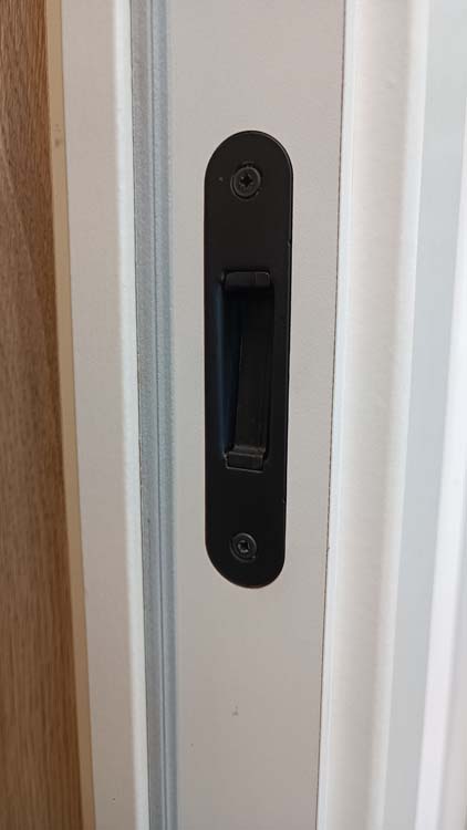 Porte intérieure complète Pro Palladium blanc 201,5x68cm tubulaire droite + châssis coulissant 8-10,5cm