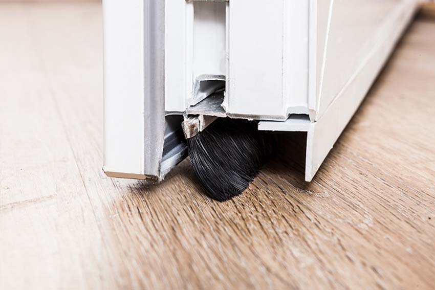 Porte extérieure 3 parties PVC verre clair blanc 980x2180mm ouvrant à droite