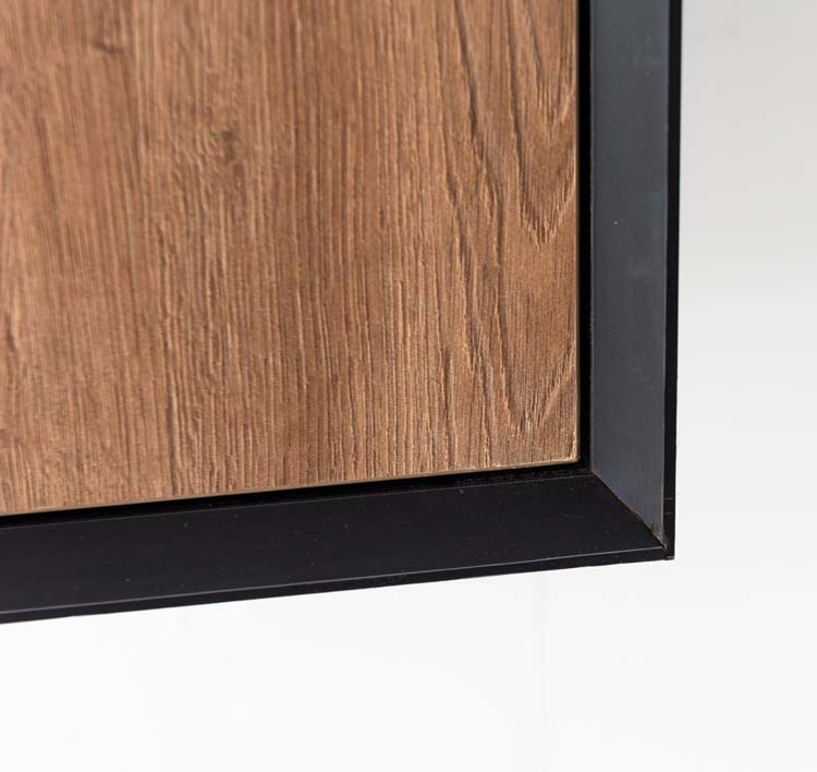 Kolomkast Justin mat zwart/notelaar hangend 170x40x35cm