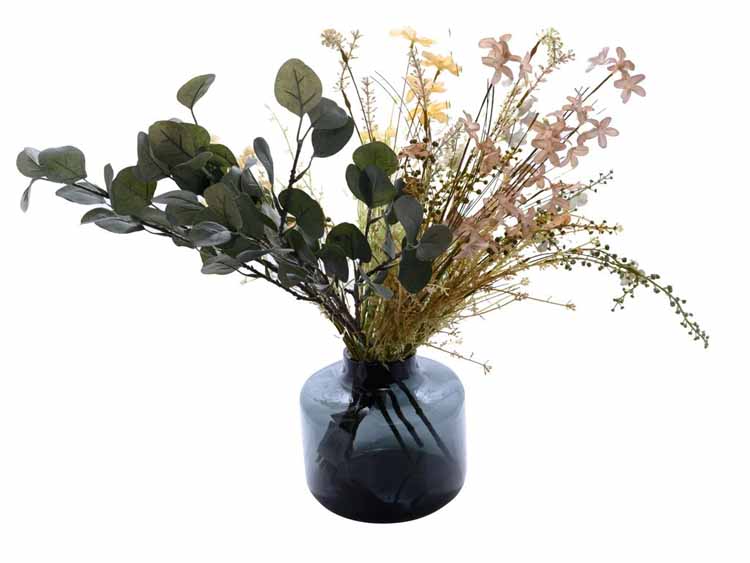 Vase Salt&Pepper verre noir fumé H20 cm