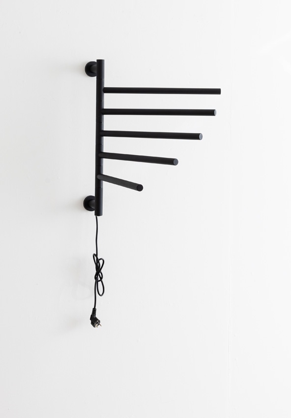 Handdoekradiator Dawn enkel 62,2x51,6cm zwart 80Watt