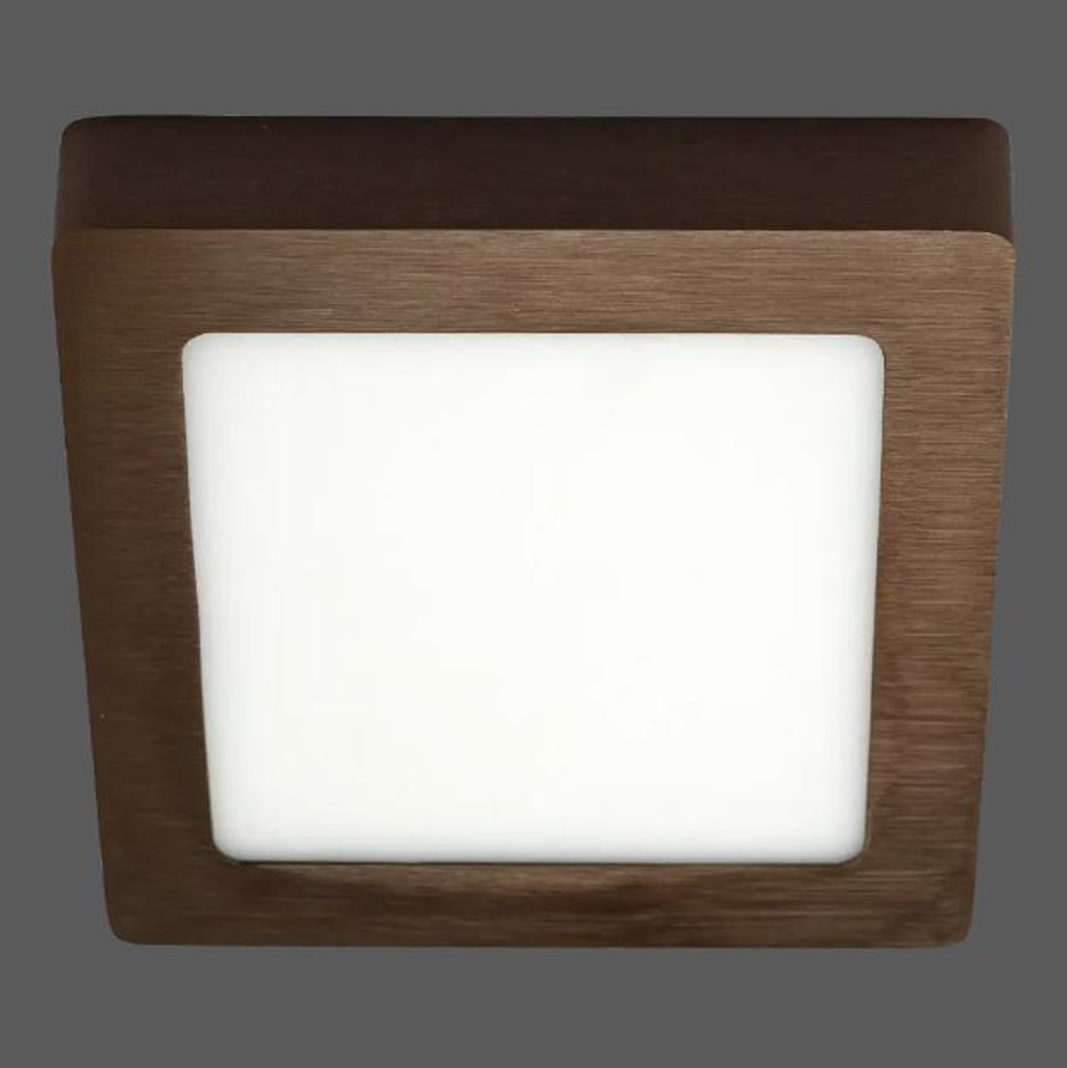 Plafondlamp - geborsteld brons - 17,5x17,5x3,5cm - dimbaar - LED - 1x12W - 3000K