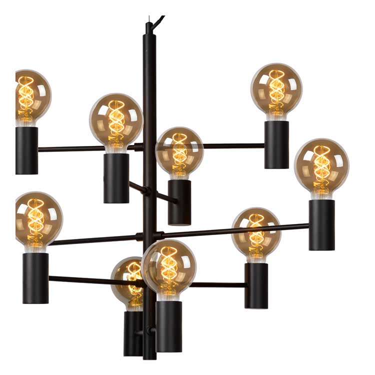 Lucide LEANNE - Hanglamp - Ø 65 cm - E27 - Zwart