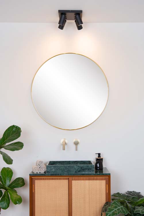 Plafondlamp - zwart - 4xGU10 - 5W - IP44