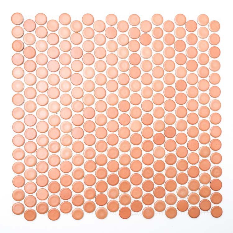 Mozaïek rond terracotta 31,9 x 30,6 cm