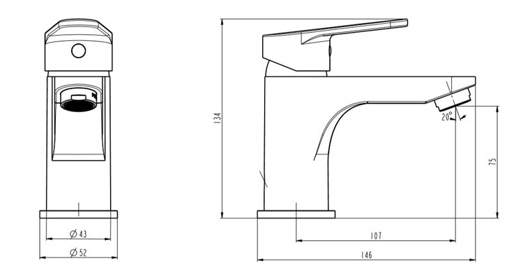 Robinet de lavabo Flor 13,40cm chrome Robinet de lavabo Flor 13,40cm chrome
