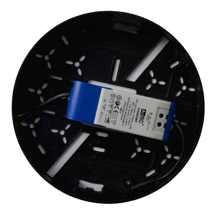 Lucide CERES-LED - Plafonnière Badkamer - Ø 21,5 cm - LED Dimb. - 1x30W 3000K - IP44 - Zwart