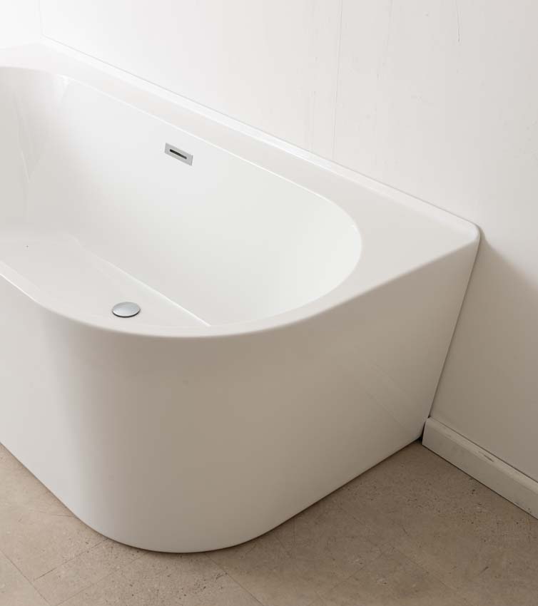 Half vrijstaand bad Hess glanzend wit 170x80cm