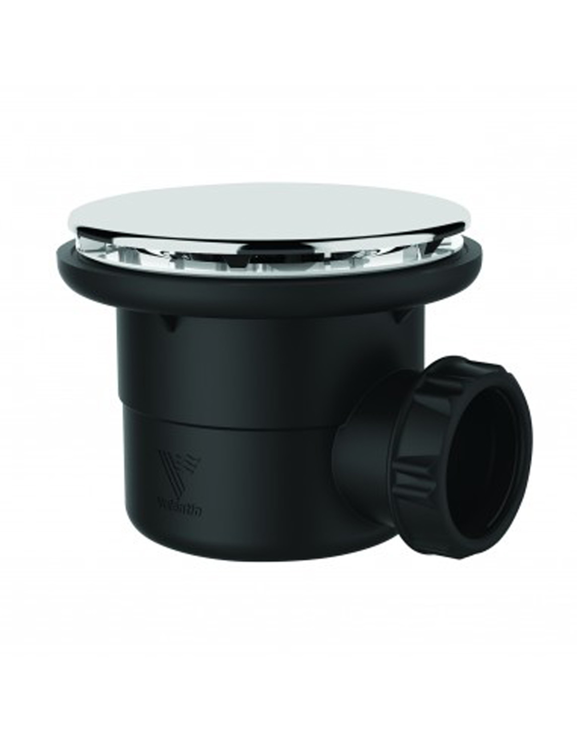 Siphon de douche Valentin Ø90mm avec capot en inox, sortie horizontal