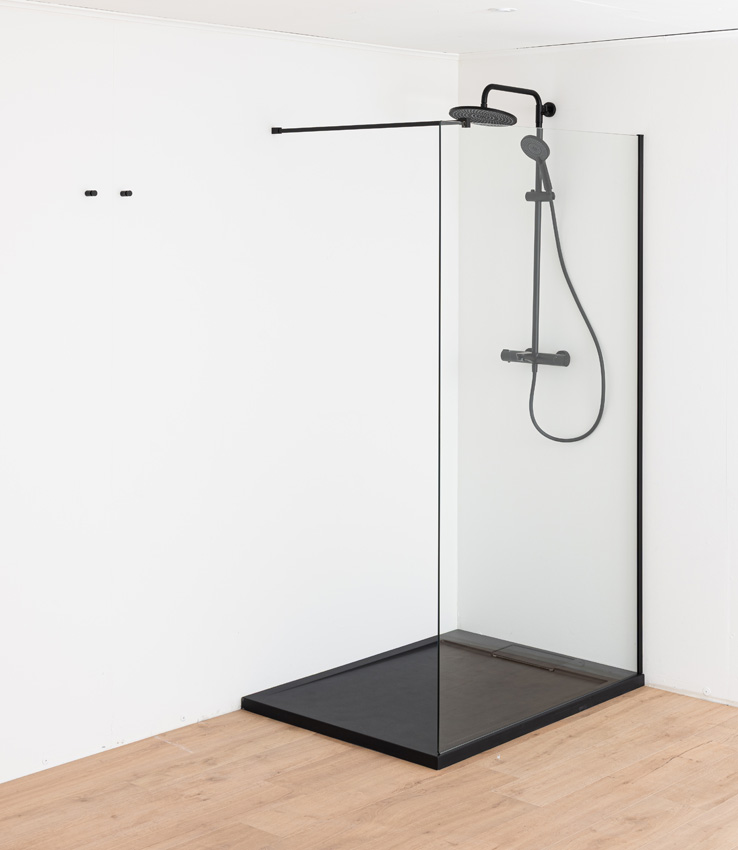 Receveur de douche Akon polybeton noir mat 120x90cm