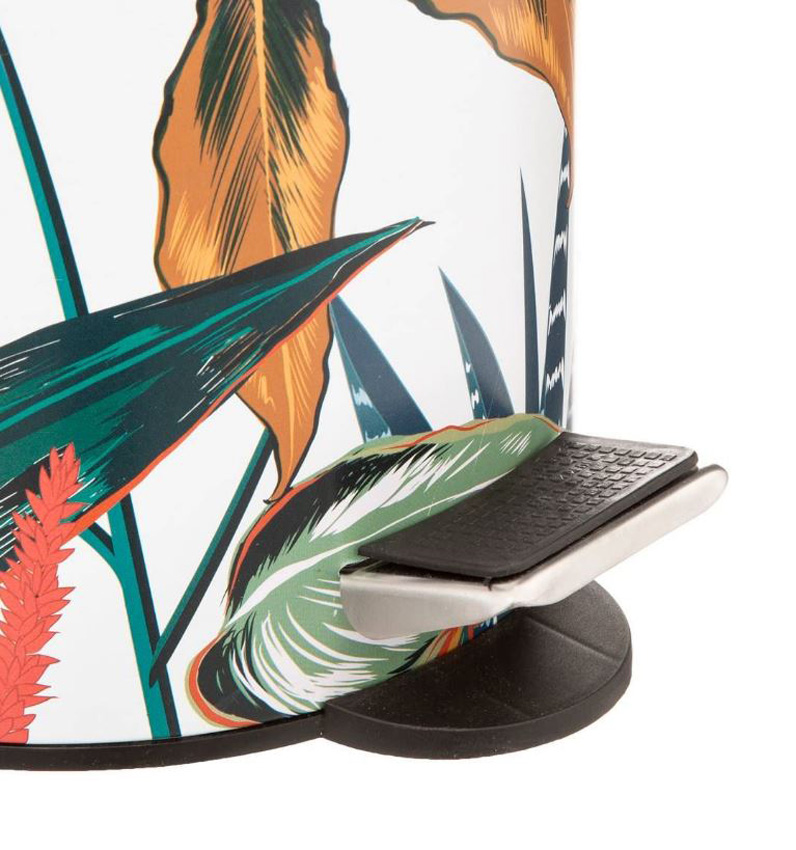 Poubelle à pédale Hawaii métal/bambou multicolore 3L