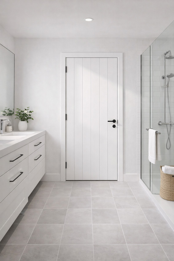 Bloc-porte à peindre Moderne Verticale 780mm AME TUBULAIRE