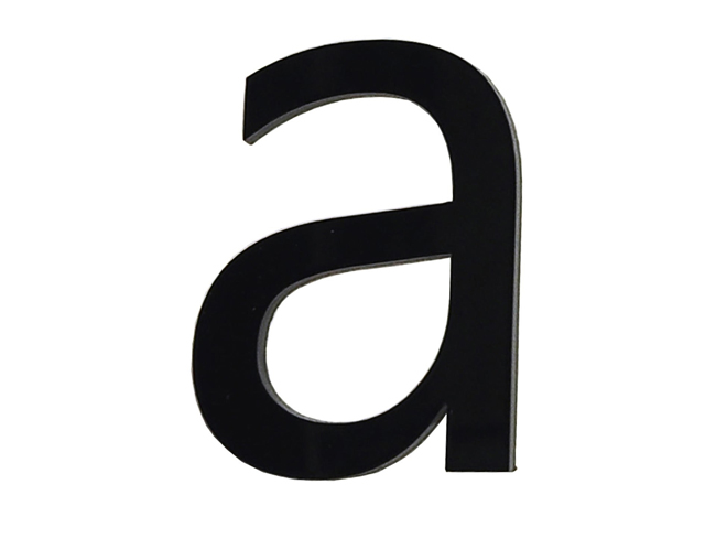 Numéro de maison a en PVC noir 9cm avec bande adhésive