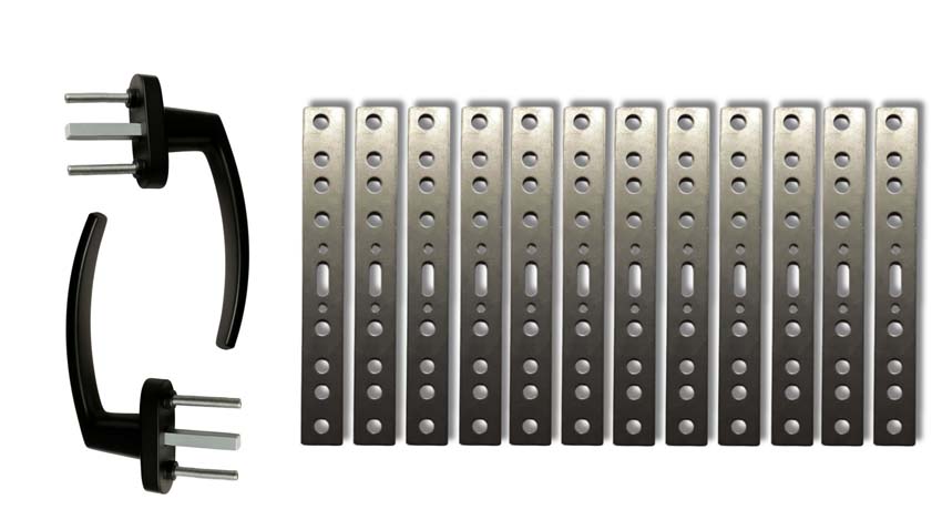 Accessoires fenêtres pvc Deceuninck Elegant: 12 pattes+2poignée noir