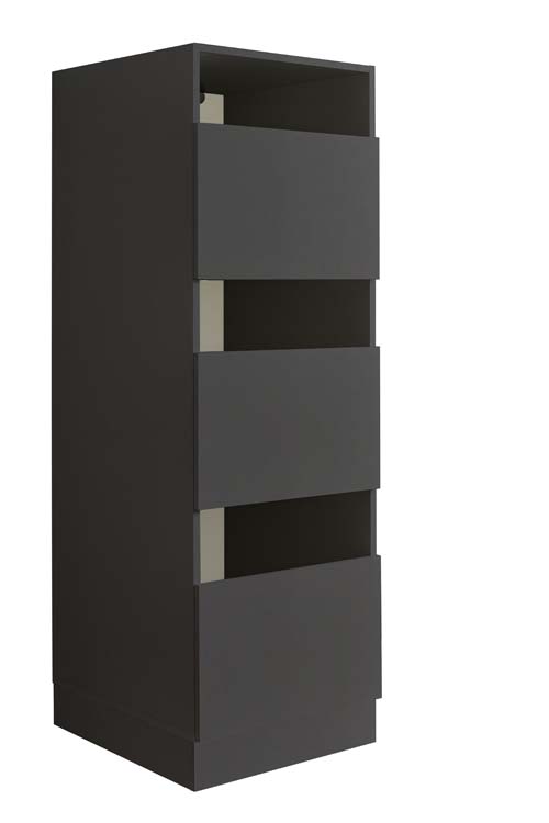 Wasmachine kast Decowash met 3 compartimenten antraciet 50x162x67,5cm